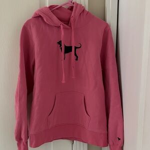 BLACK DOG Pink Hoodie with Dog Logo MED
